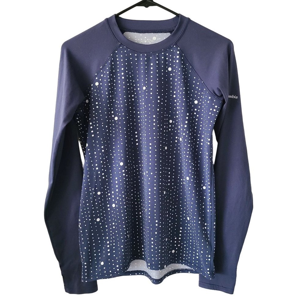 Columbia US Girl's Size XL 18/20 Omni-Shade Long Sleeve Polka Dot Sun Protection
